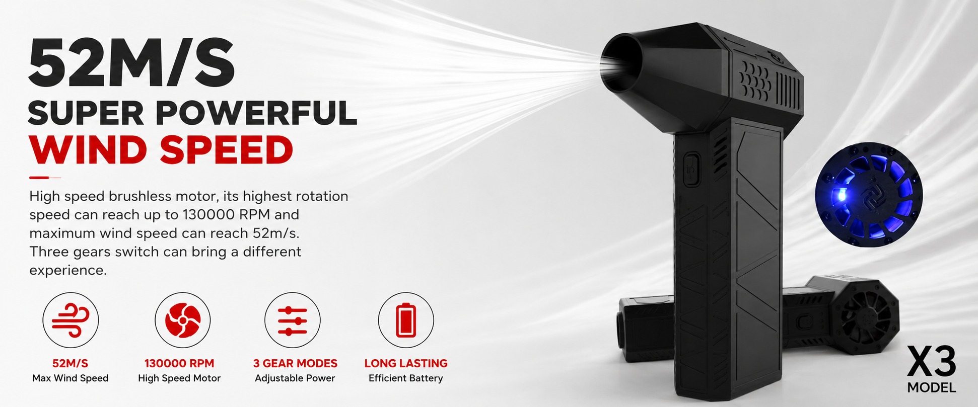 X3 Super Powerful Wind Speed Blower